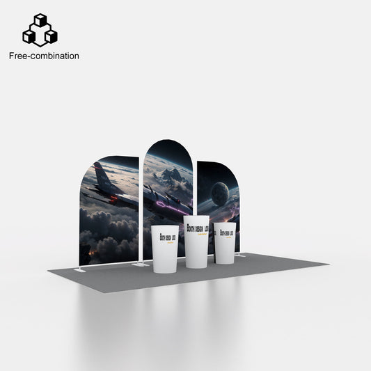 Double-Sided Tension Fabric Backdrop – Trade Show Display Stand – Style 79 – View 2