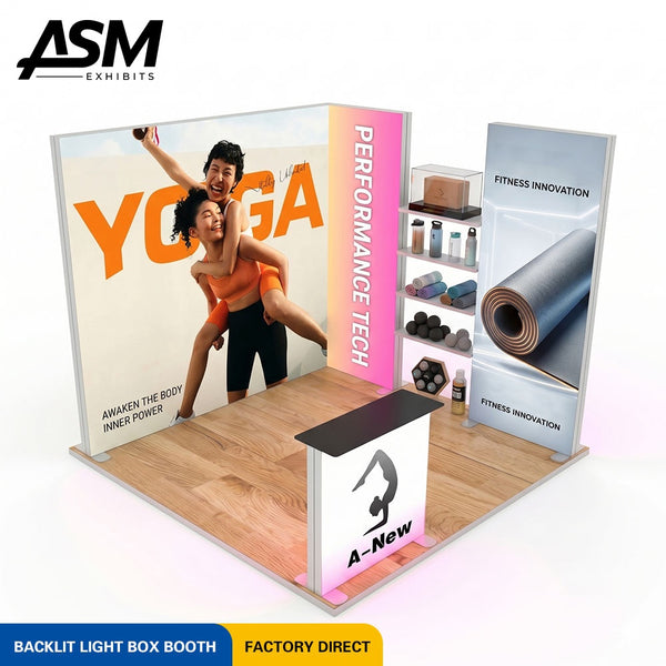 Custom 10x10ft Frameless Backlit Display Booth | ASM Exhibits - Custom Trade Show Booth | ASM Exhibits Houston
