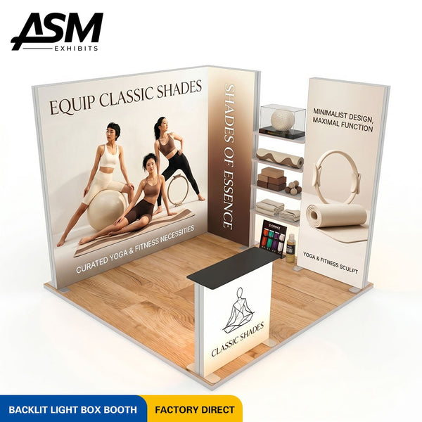 10x10ft Curved Backlit Trade Show Booth | ASM Exhibits - Custom Trade Show Booth | ASM Exhibits Houston