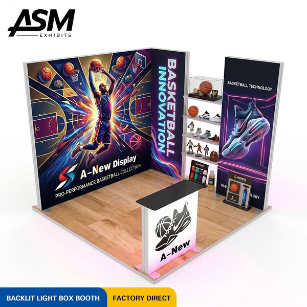 Custom 10x10ft Modular Exhibition Stand | ASM Exhibits - Custom Trade Show Booth | ASM Exhibits Houston