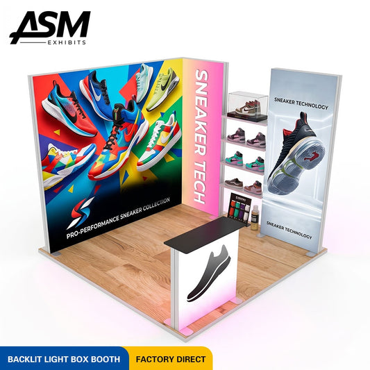 Custom 10x10ft LED Backlit Exhibition Booth – view 1
