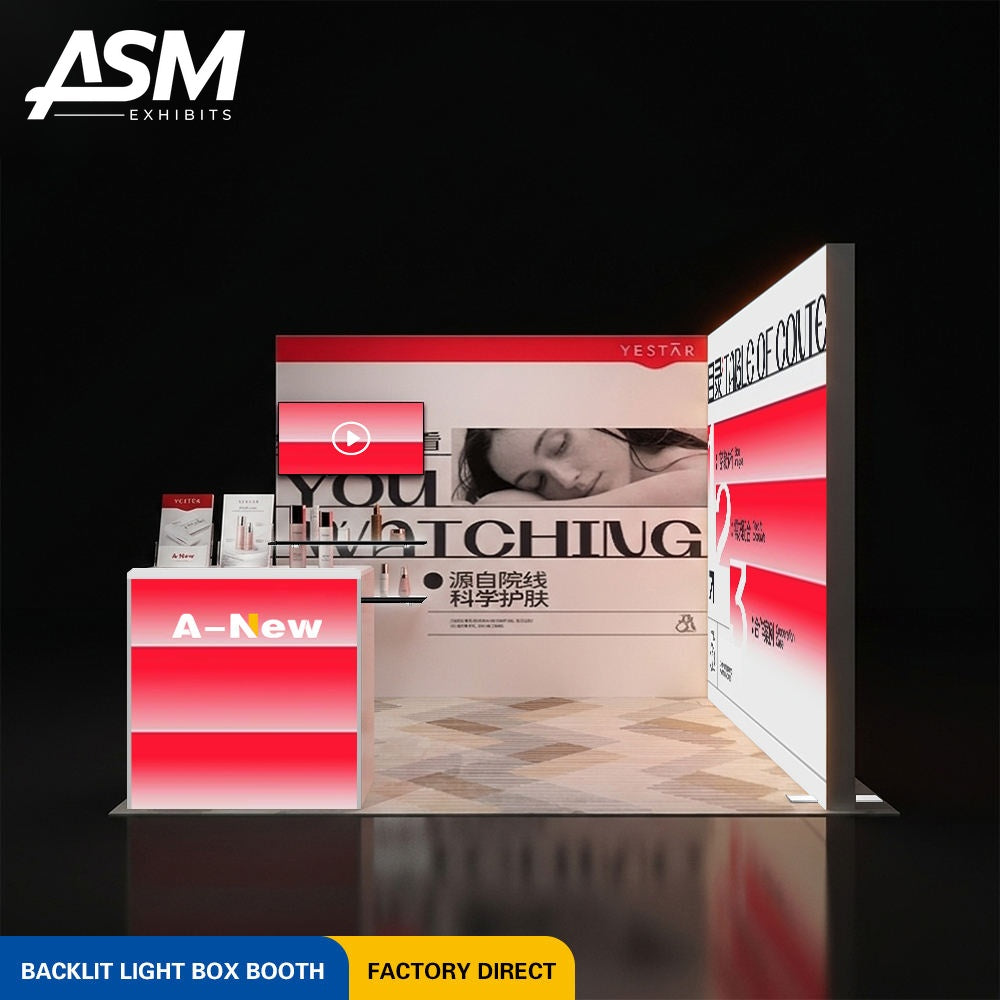 Custom 10x10ft Portable Backwall Exhibition Booth – view 1