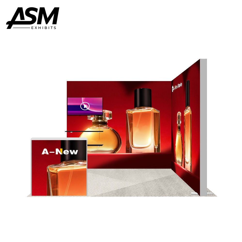 Custom 10x10ft Trade Show Booth with Counter – view 3
