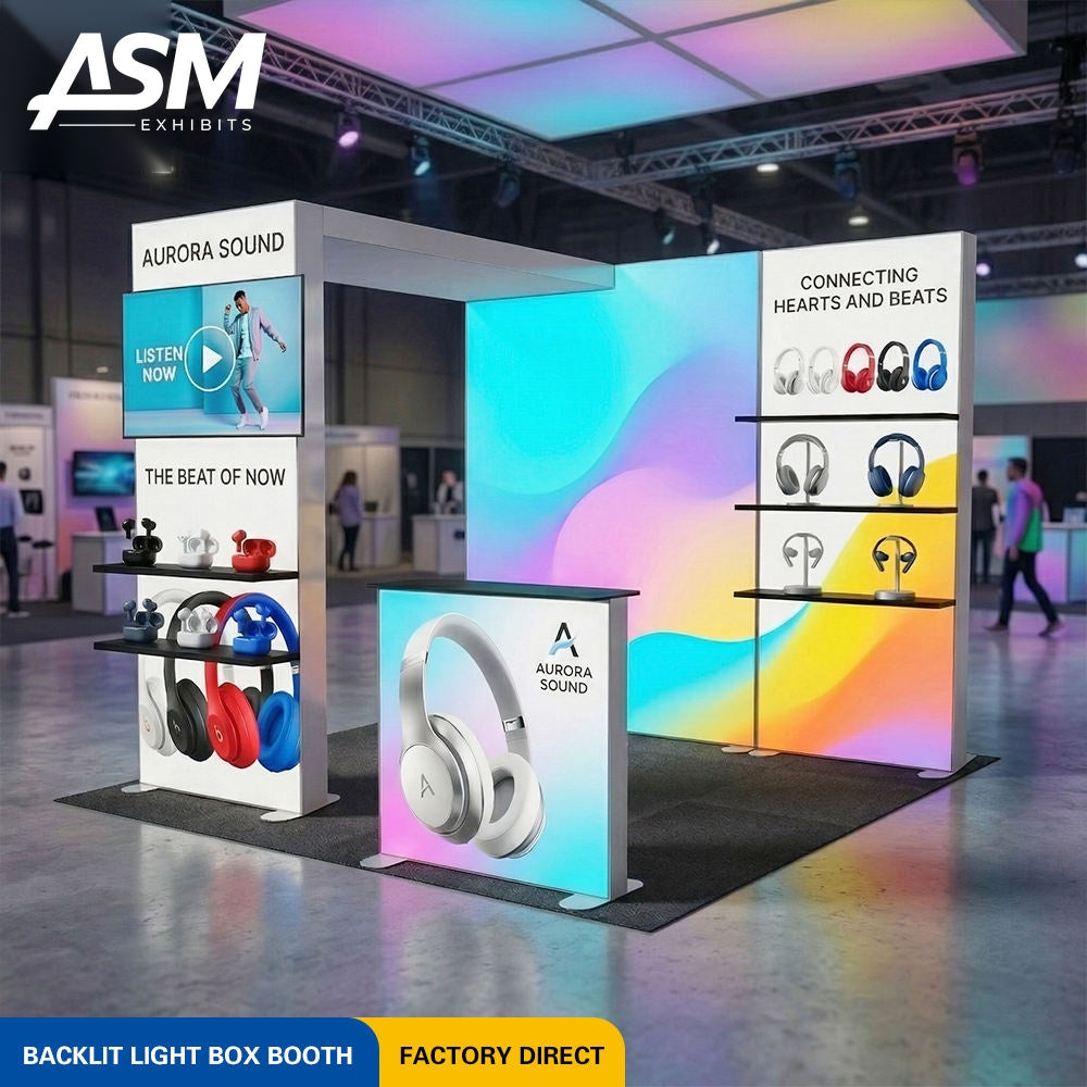 Custom 10x10ft Corner Trade Show Booth – view 1