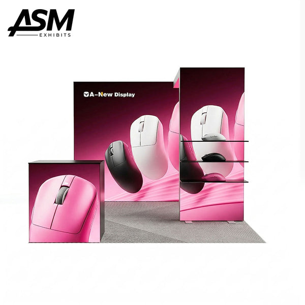 Custom 10x10ft Curved Fabric Exhibition Display | ASM Exhibits - Custom Trade Show Booth | ASM Exhibits Houston