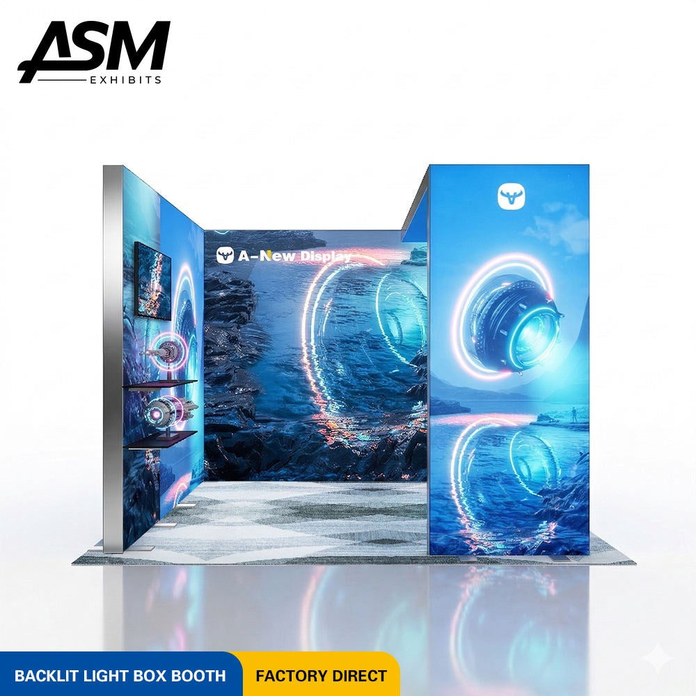 10x10ft Trade Show Booth with LED Lighting – view 1