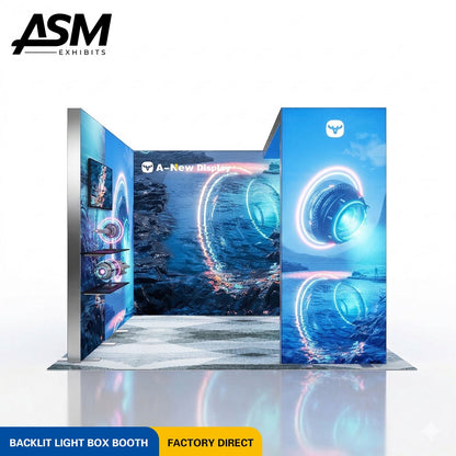 10x10ft Trade Show Booth with LED Lighting – view 1