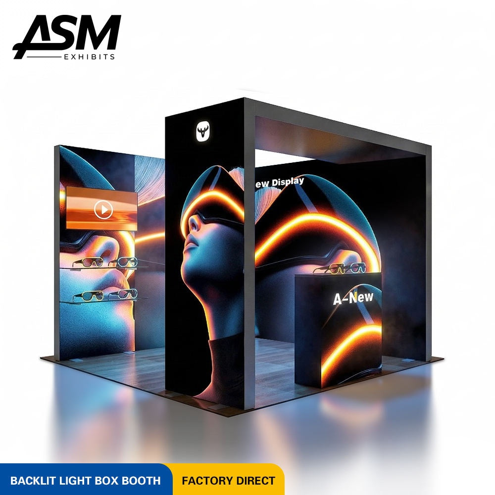 Custom 10x10ft Vibrant Color Exhibition Stand – view 1