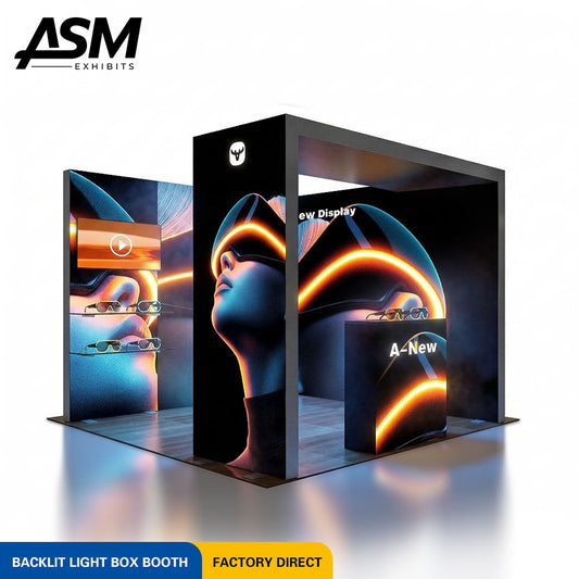 Custom 10x10ft Vibrant Color Exhibition Stand – view 1