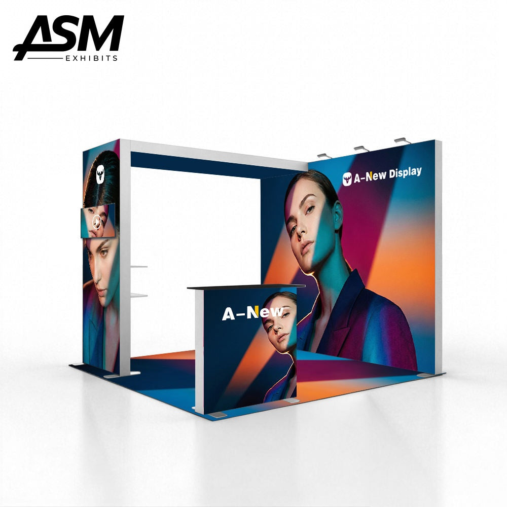 10x10ft Trade Show Booth Free 3D Design – view 1