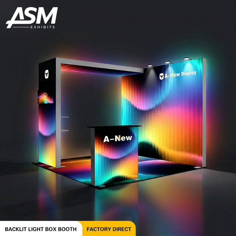Custom 10x10ft Exhibition Booth Seattle WA | ASM Exhibits | Custom Trade Show Display | ASM Exhibits