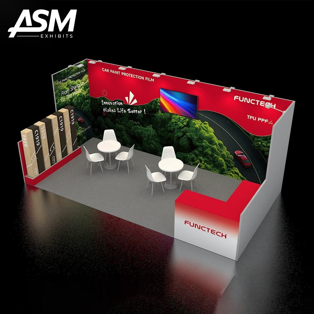 10x20ft Aluminum Modular SEG Graphic LED Trade Show Booth – view 1
