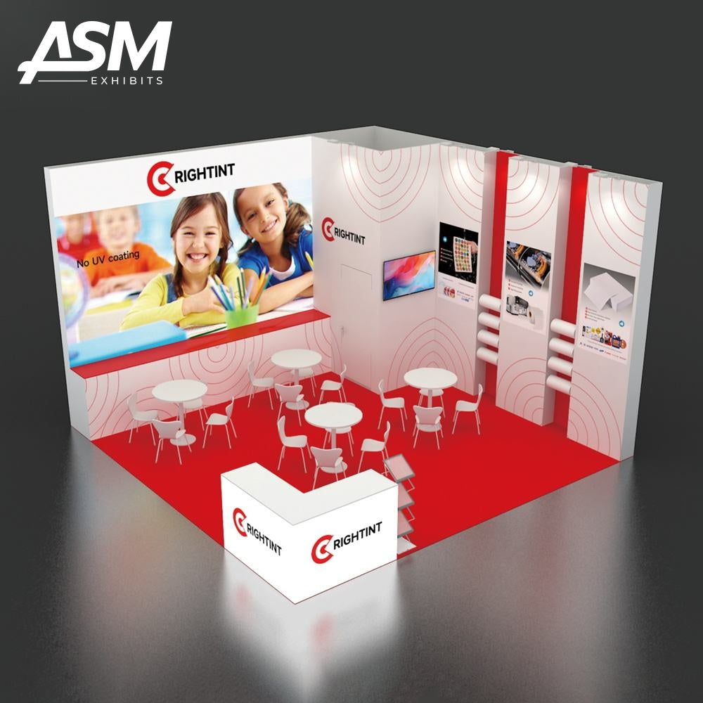 20x20ft Modern Aluminum Tension Fabric Modular Booth – view 1