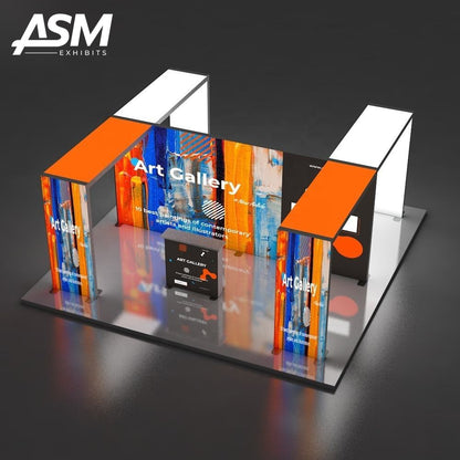 Custom 20x20ft LED SEG Modular Light Box Exhibition Booth – view 2