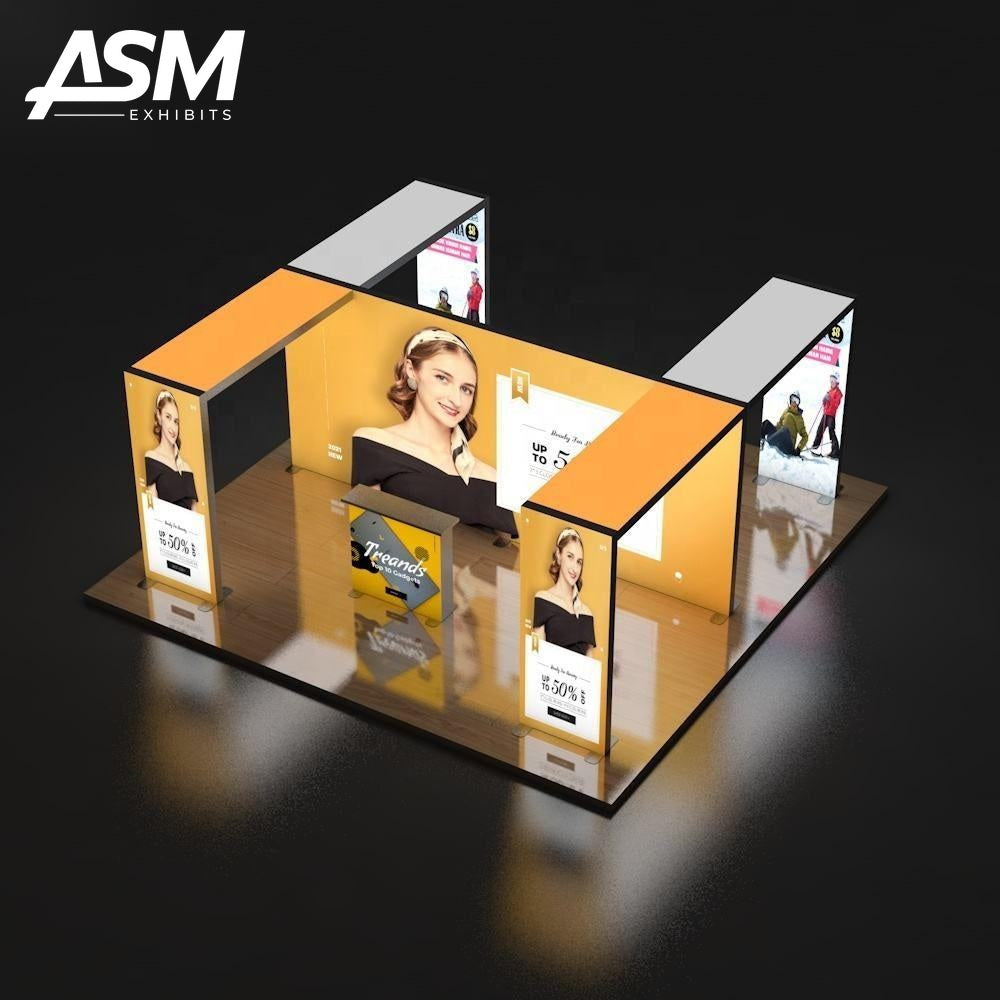 Custom 20x20ft LED SEG Modular Light Box Exhibition Booth – view 3