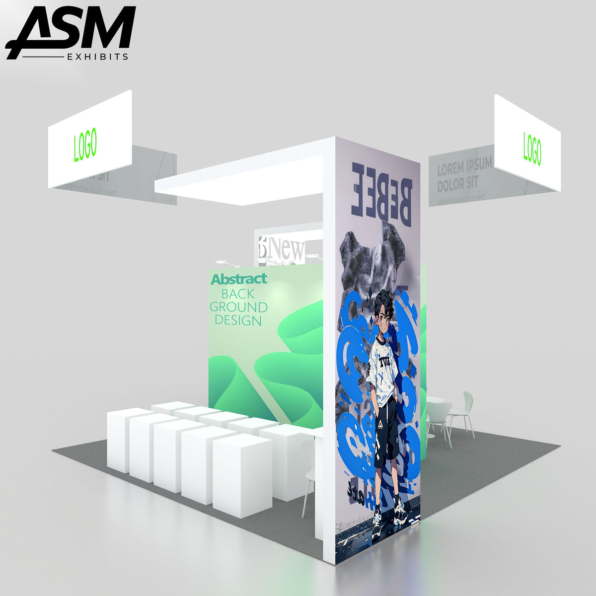 Custom 20x20 20x20ft booth – ft Fabric Aluminum Standard Exhibition Display Trade Show Booth – trade show display USA – image