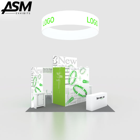 Custom 20x20 20x20ft booth – Portable Tension Fabric Easy Set up Seg Light Box Trade Show Display Modern – trade show display