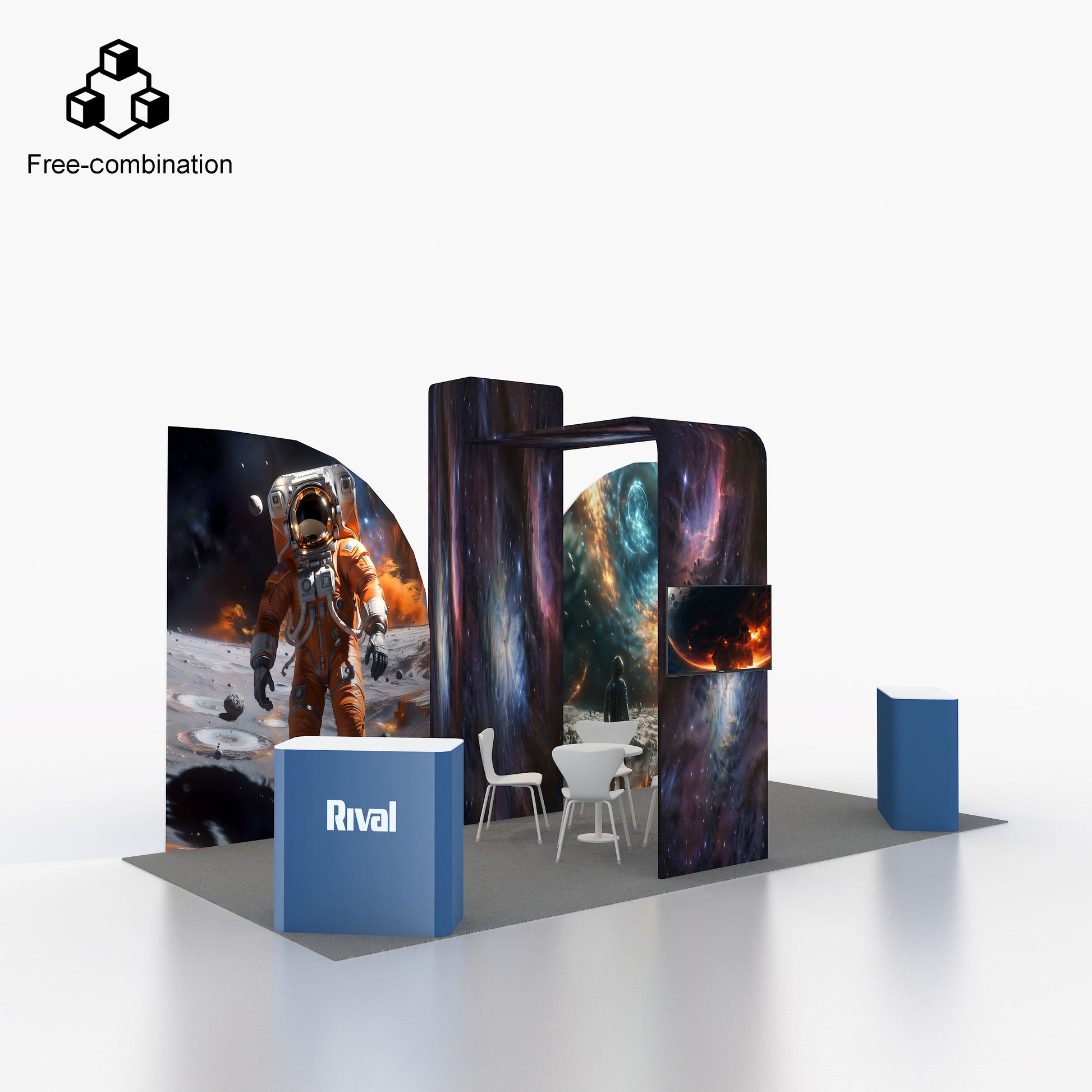 EZ Tube Tension Fabric Banner Stand – Portable Trade Show Display – Style 24 – View 5