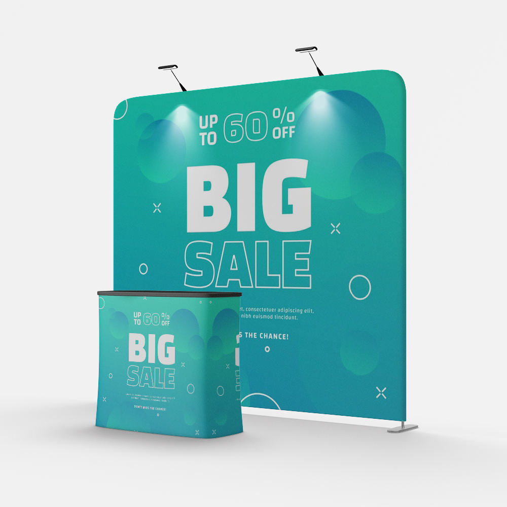 EZ Tube Tension Fabric Banner Stand – Portable Trade Show Display – Style 54 – Tension Fabric Display