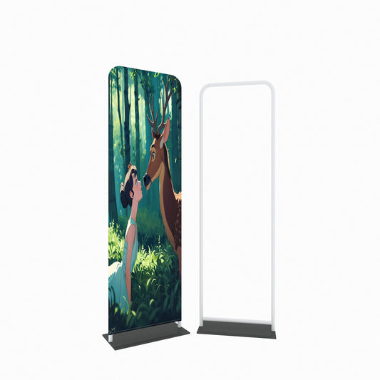 EZ Tube Tension Fabric Banner Stand – Portable Trade Show Display – Style 22 – Tension Fabric Display