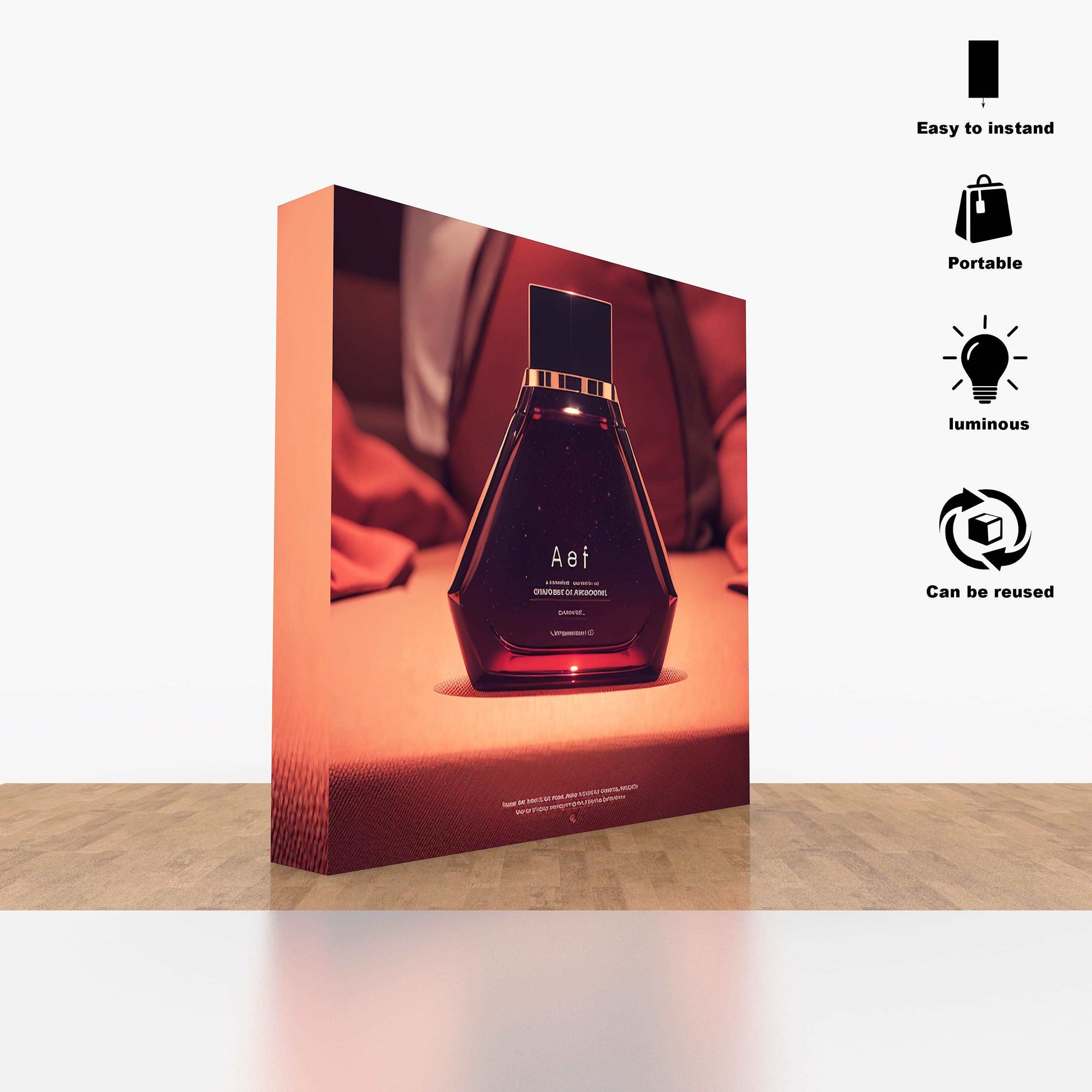 SEG Tension Fabric Pop-Up Banner Stand with LED Lights – Tool-Free Setup – View 6