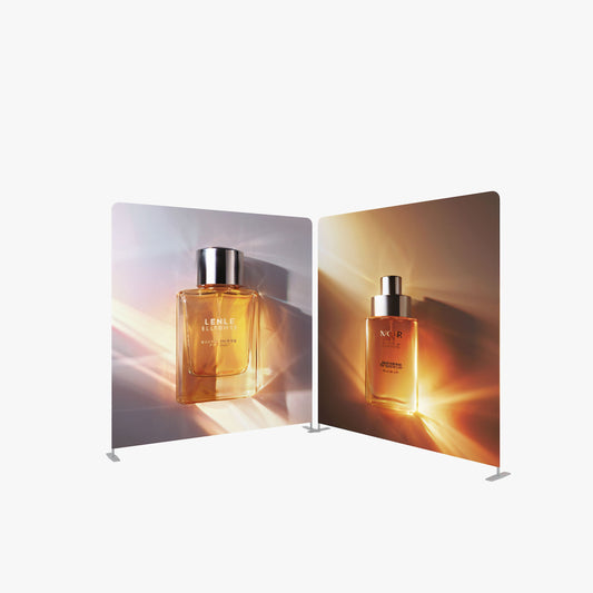 Pipe & Drape Tension Fabric Display – Trade Show Backdrop Stand – Style 06 – View 2