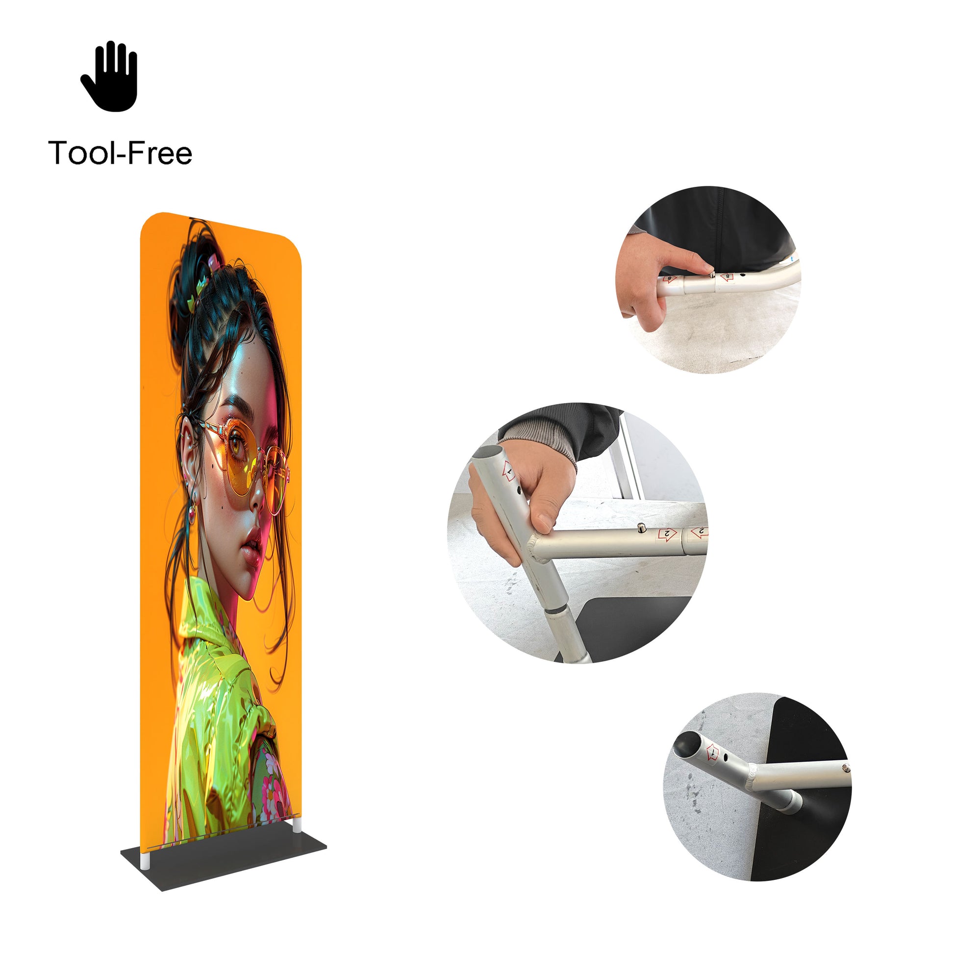 Double-Sided Tension Fabric Backdrop – Trade Show Display Stand – Style 62 – View 2