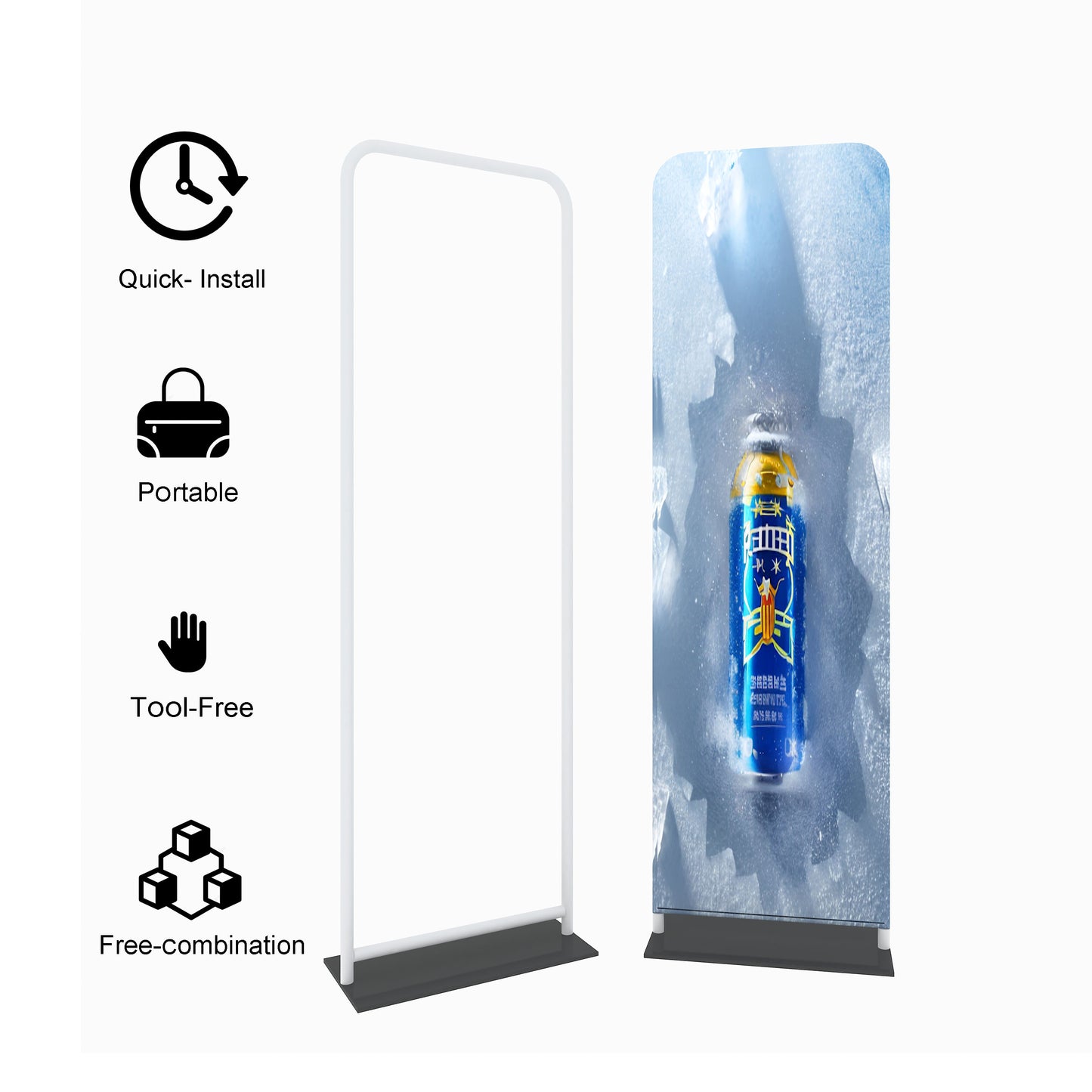 Double-Sided Tension Fabric Backdrop – Trade Show Display Stand – Style 21 – View 3