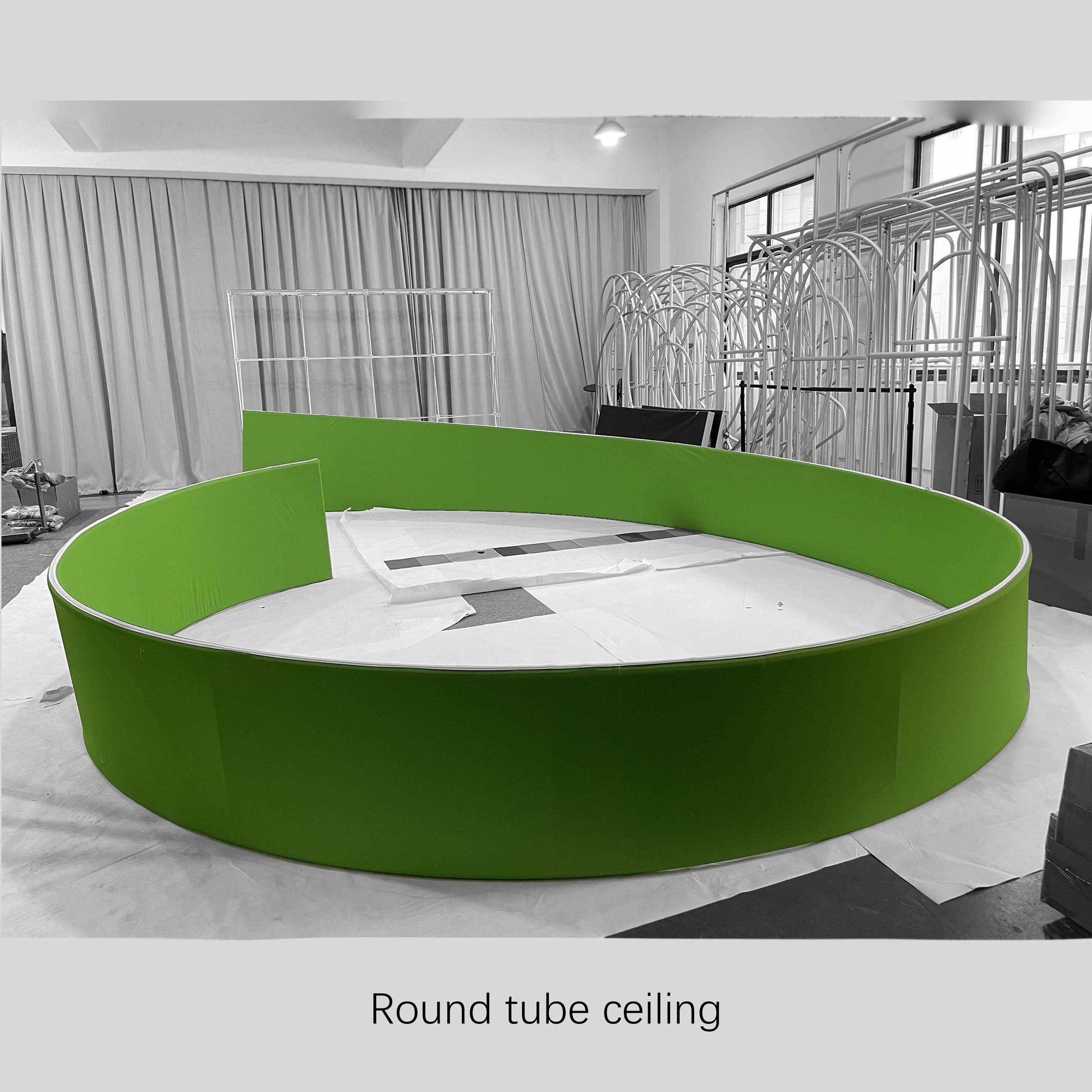 Custom Polyester Sky Circle Ceiling Hanging Banner – Trade Show & Event Display – View 4