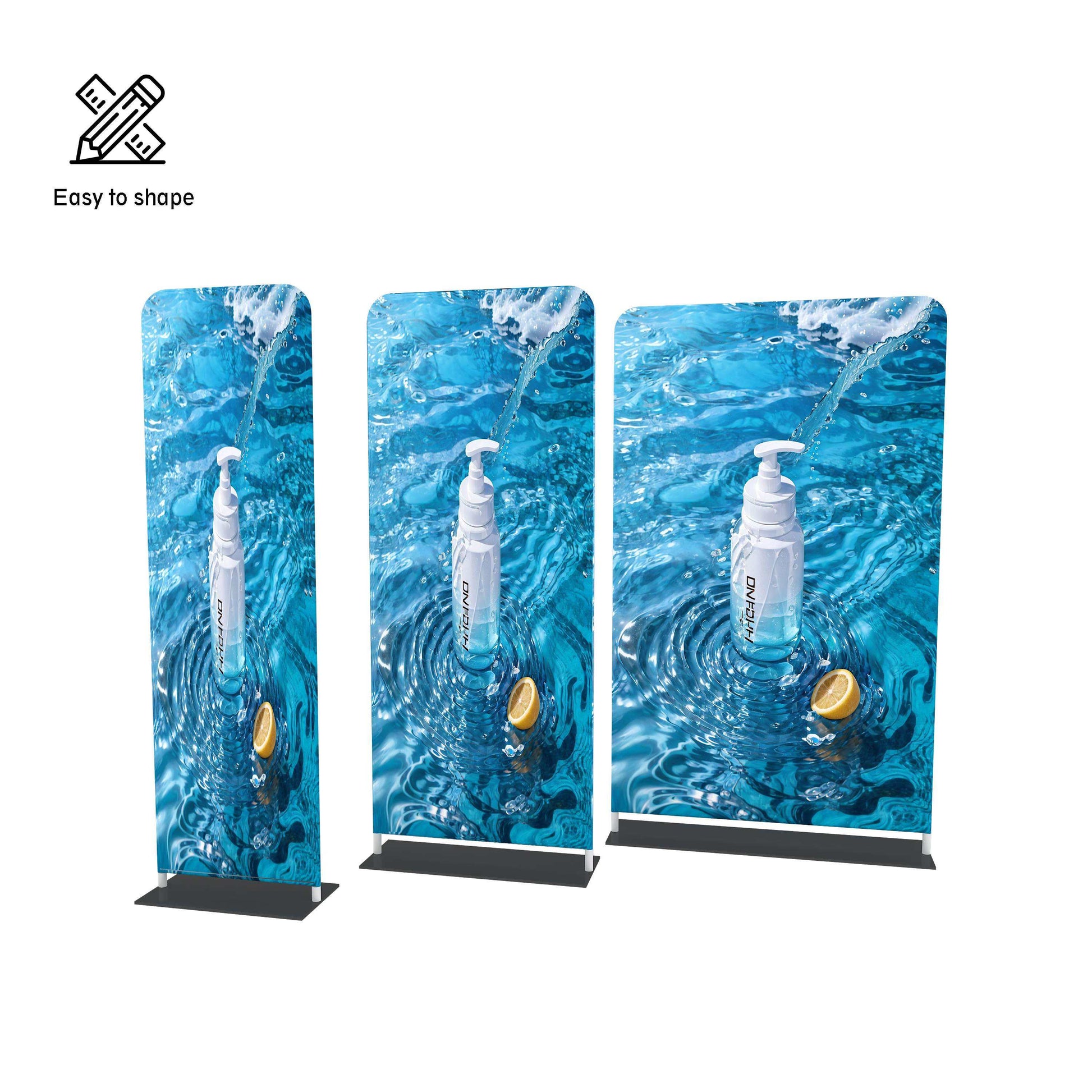 Pipe & Drape Tension Fabric Display – Trade Show Backdrop Stand – Style 06 – View 6