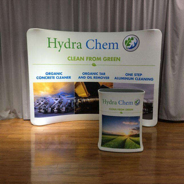 Curved Tension Fabric Display Wall – Custom Printed Trade Show Backdrop – Style 35 – View 3