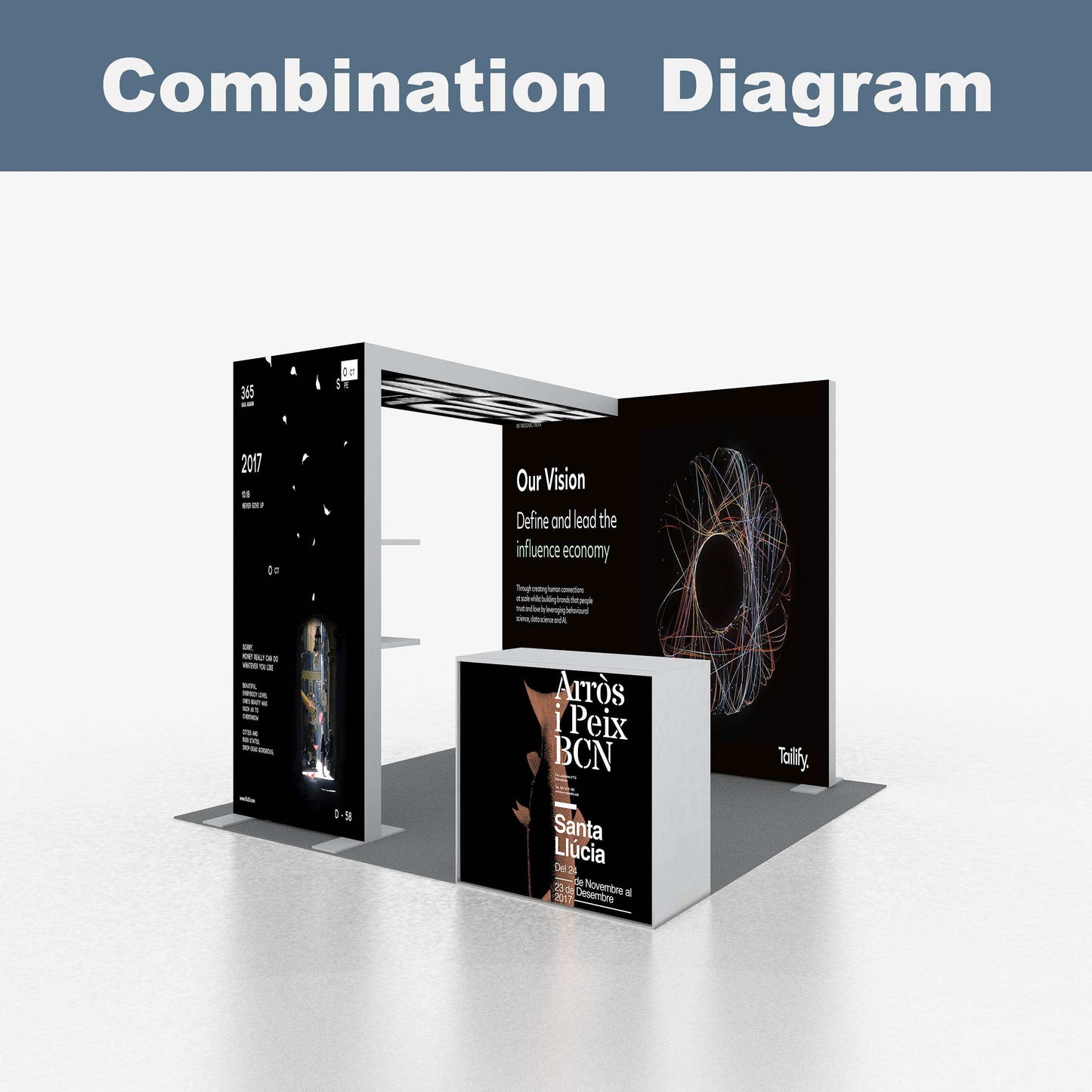 Wood & Aluminum LED Reception Desk – Style 63 | ASM Exhibits – View 3