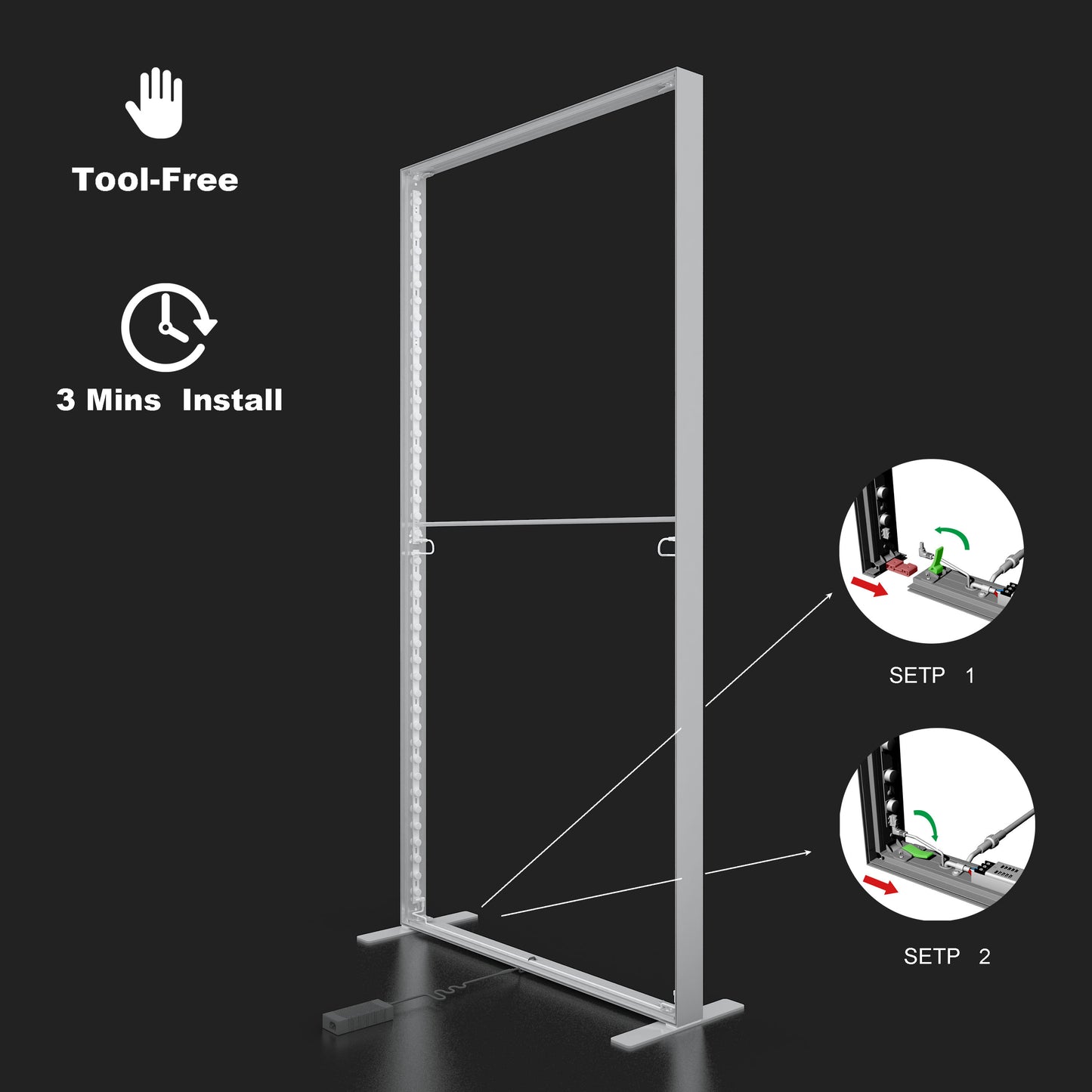 Hanging SEG LED Light Box – Trade Show Display – Style 088 – View 4