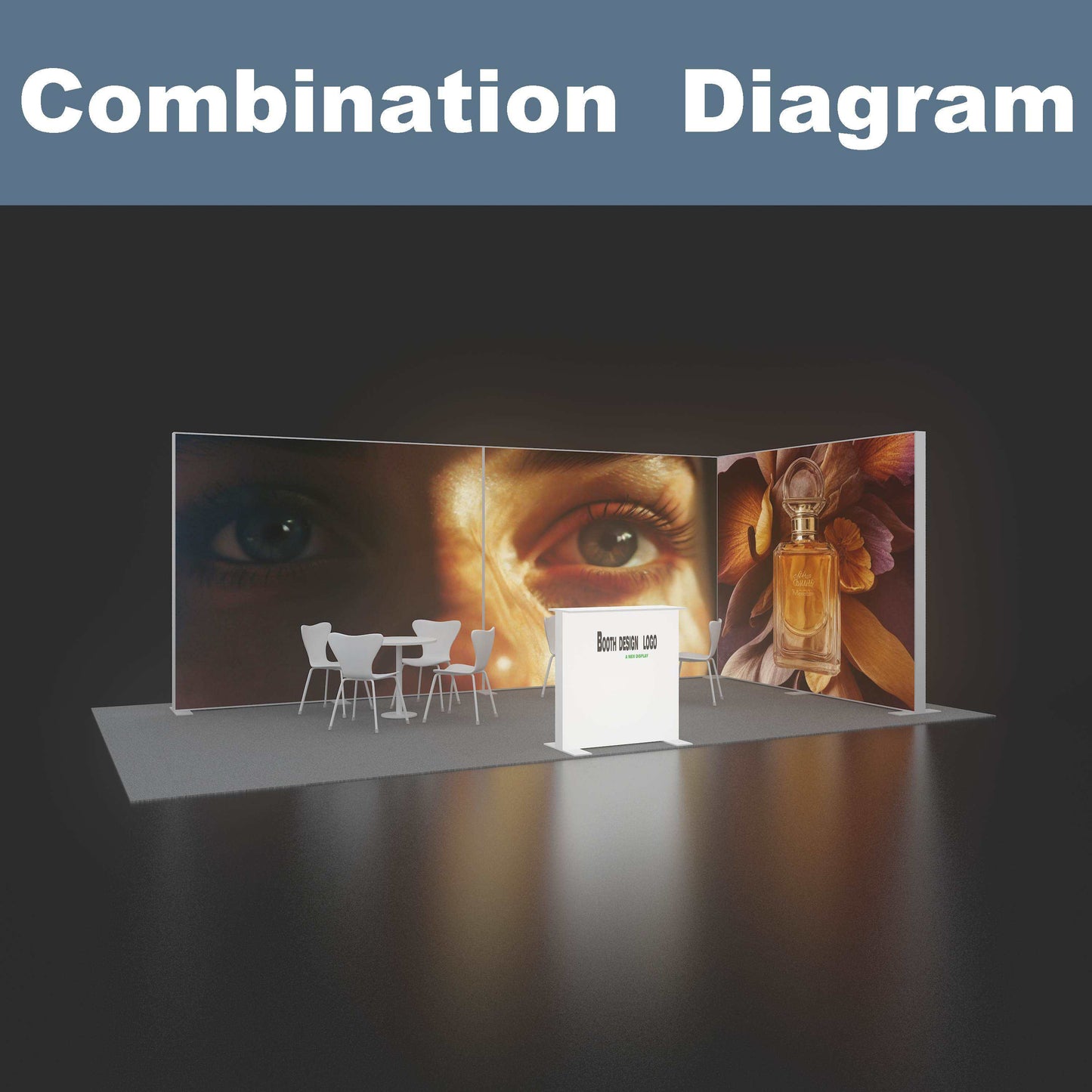 Large SEG LED Light Box 10x20ft – Exhibition Booth Display – Style 255 – View 4
