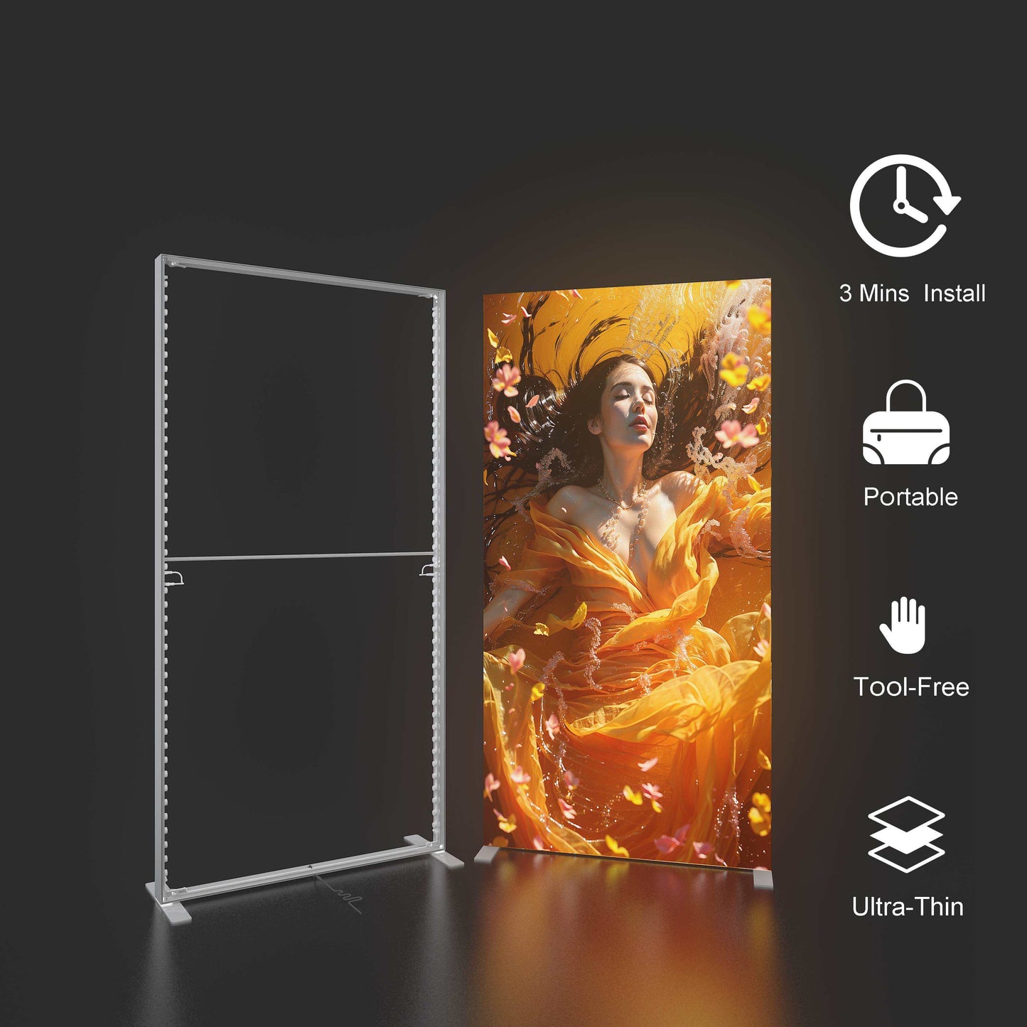 Frameless SEG LED Light Box – Slim Trade Show Display – Style 116 – View 2