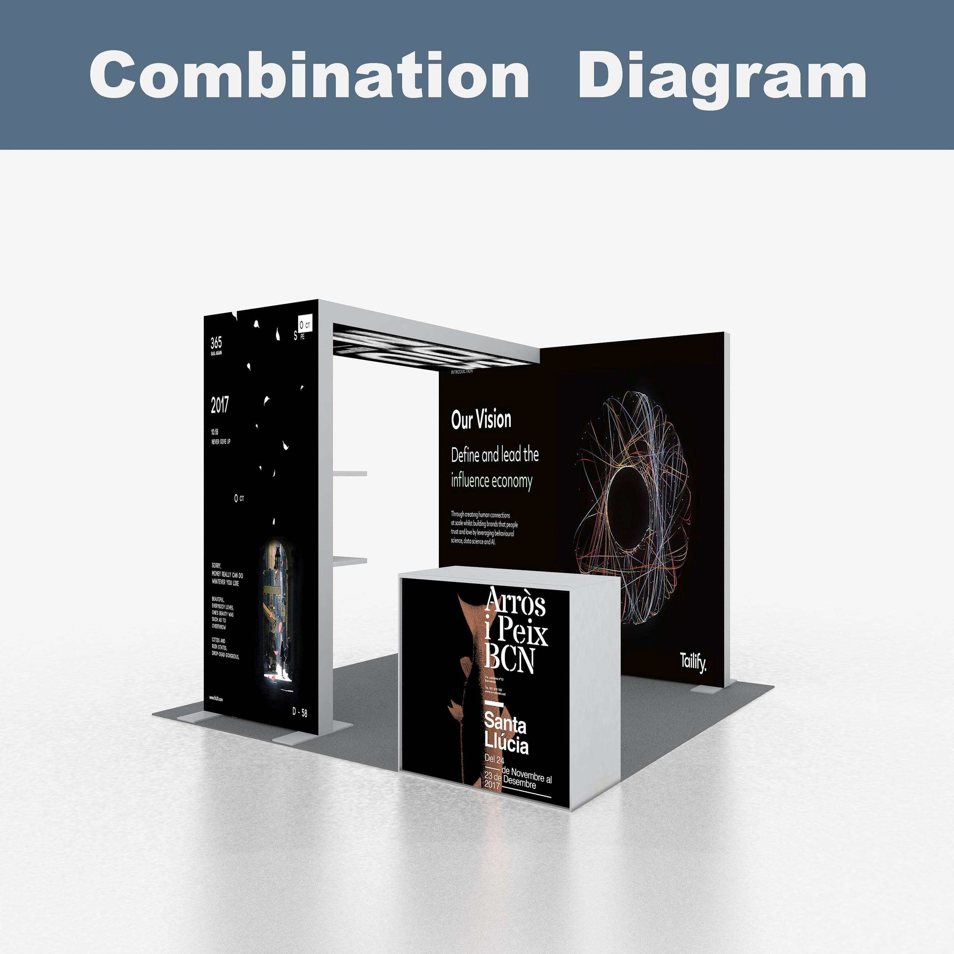 Portable Aluminum LED Reception Desk – Style 68 | ASM Exhibits – View 3