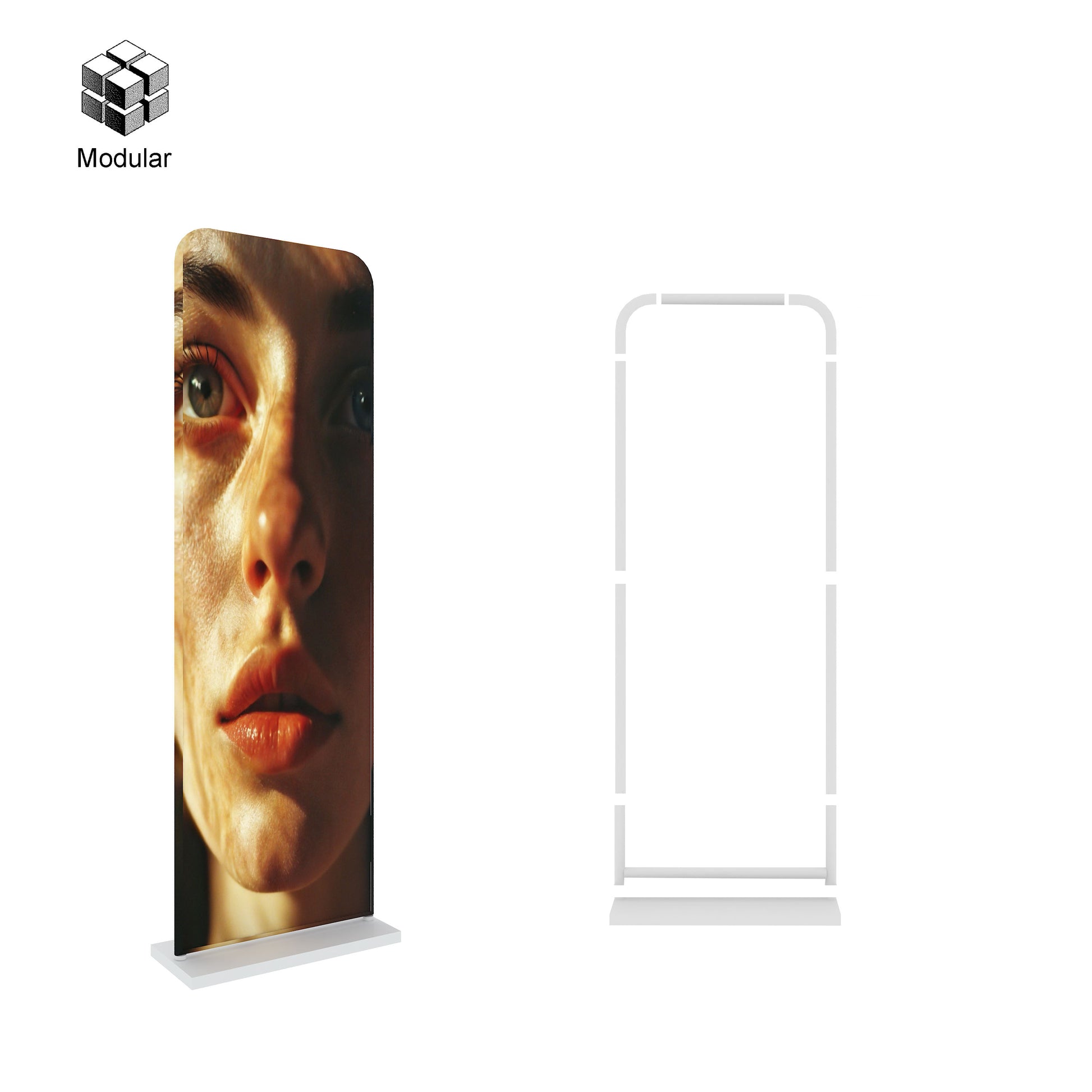 Pipe & Drape Tension Fabric Display – Trade Show Backdrop Stand – Style 06 – View 3