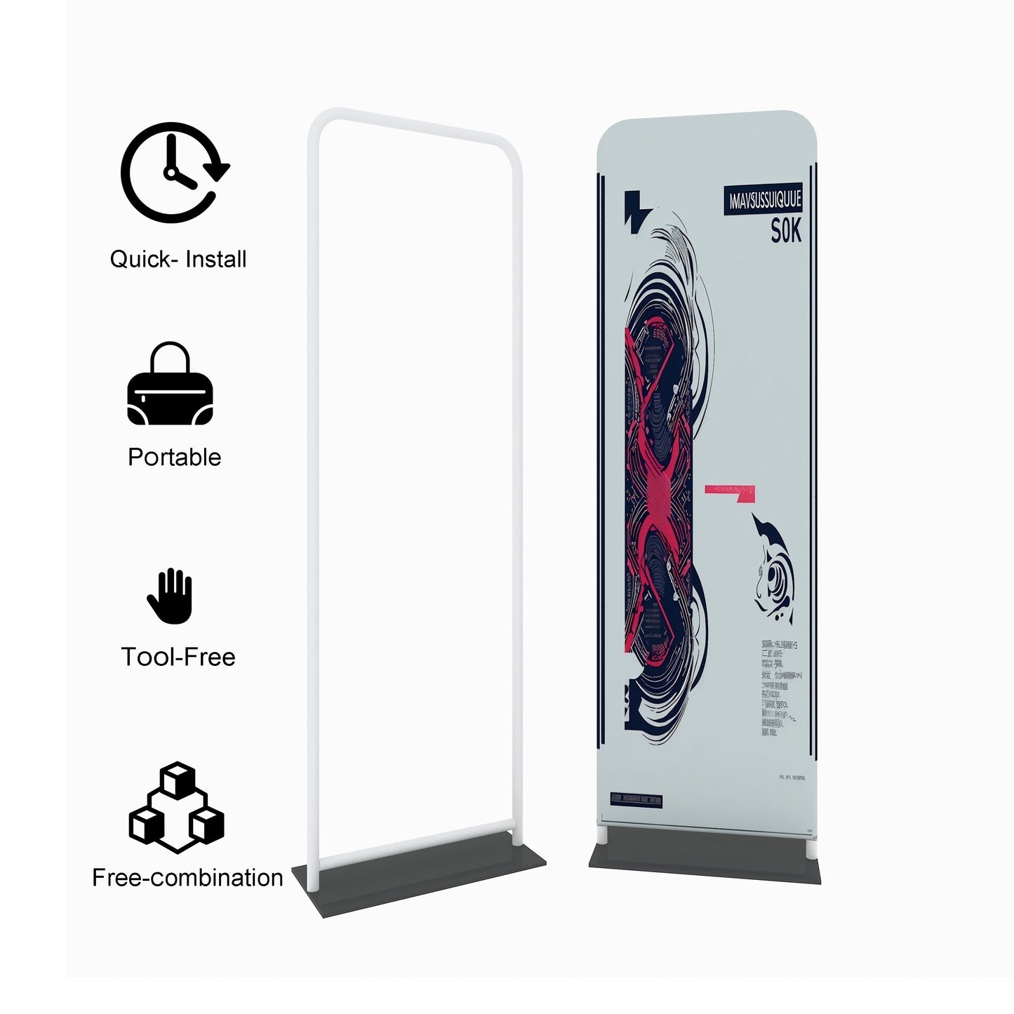 EZ Tube Tension Fabric Banner Stand – Portable Trade Show Display – Style 90 – View 2