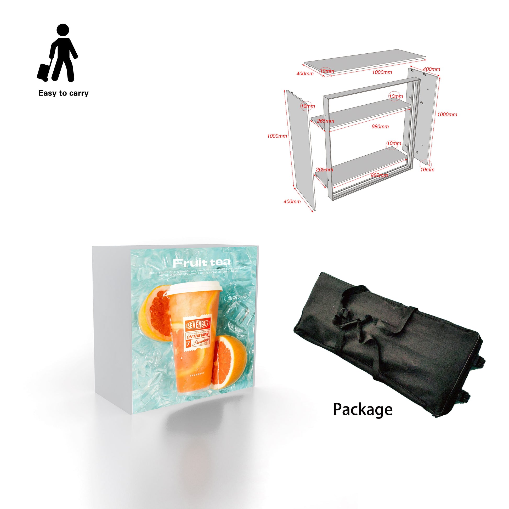Portable Aluminum LED Reception Desk – Style 62 | ASM Exhibits – View 2