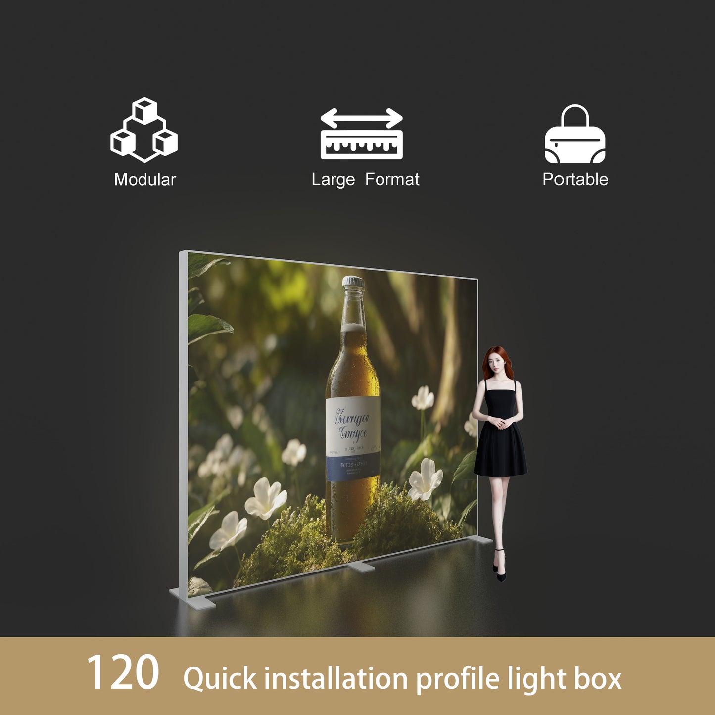 SEG 120mm LED Light Box – Trade Show Backdrop Display – Style 203 – View 3