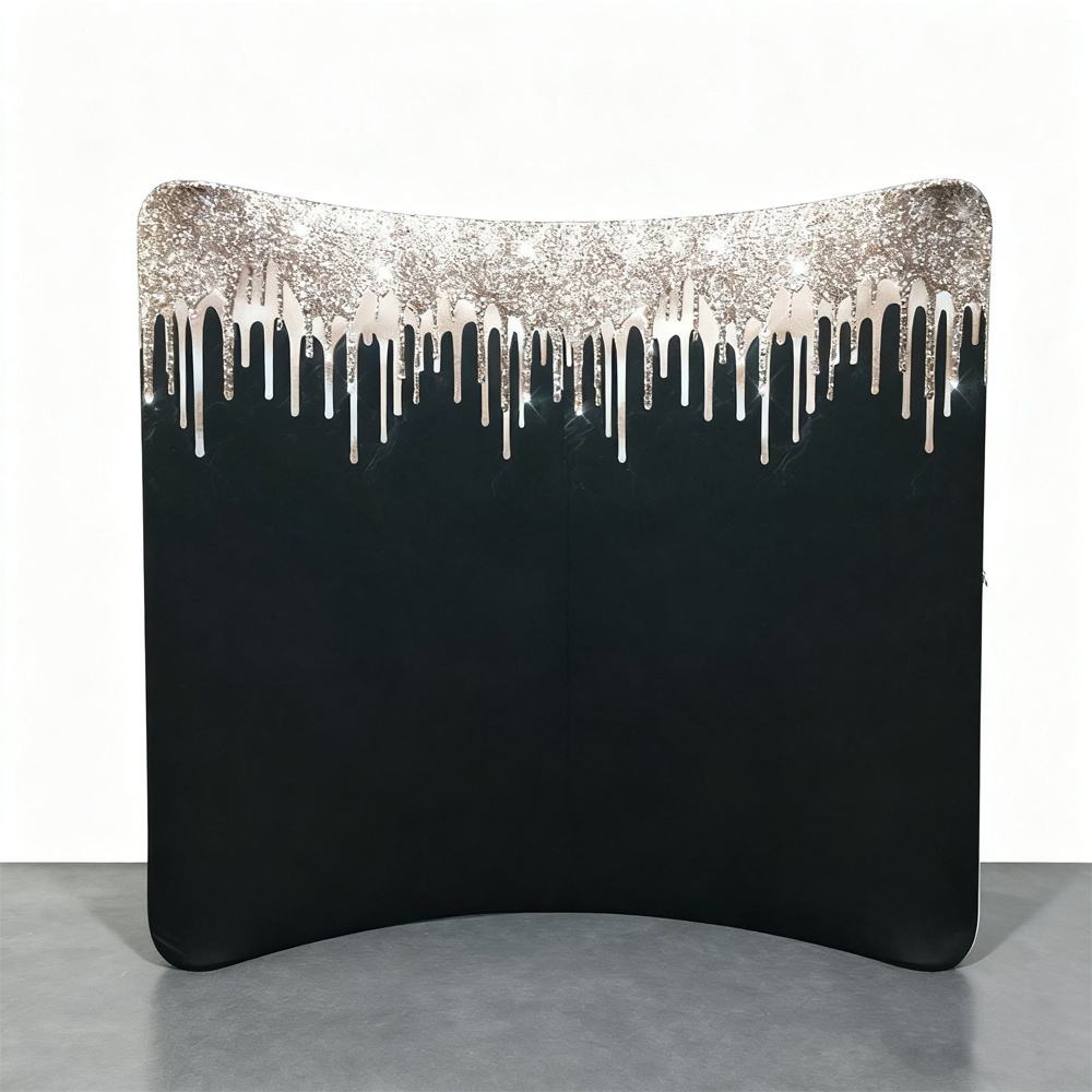 Curved Tension Fabric Display Wall – Custom Printed Trade Show Backdrop – Style 35 – View 2