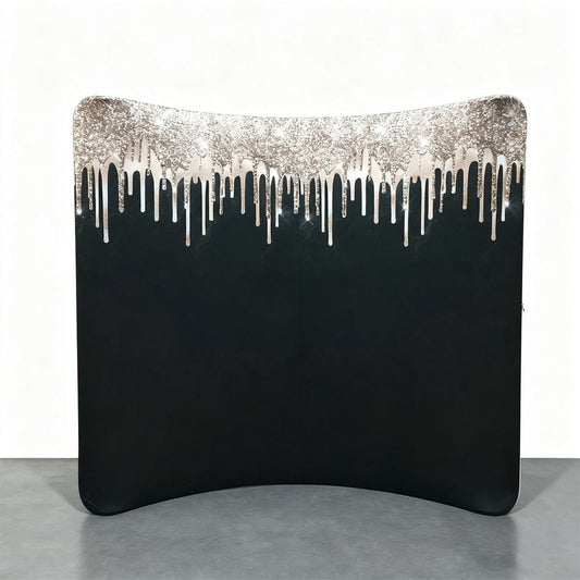 Curved Tension Fabric Display Wall – Custom Printed Trade Show Backdrop – Style 35 – View 2