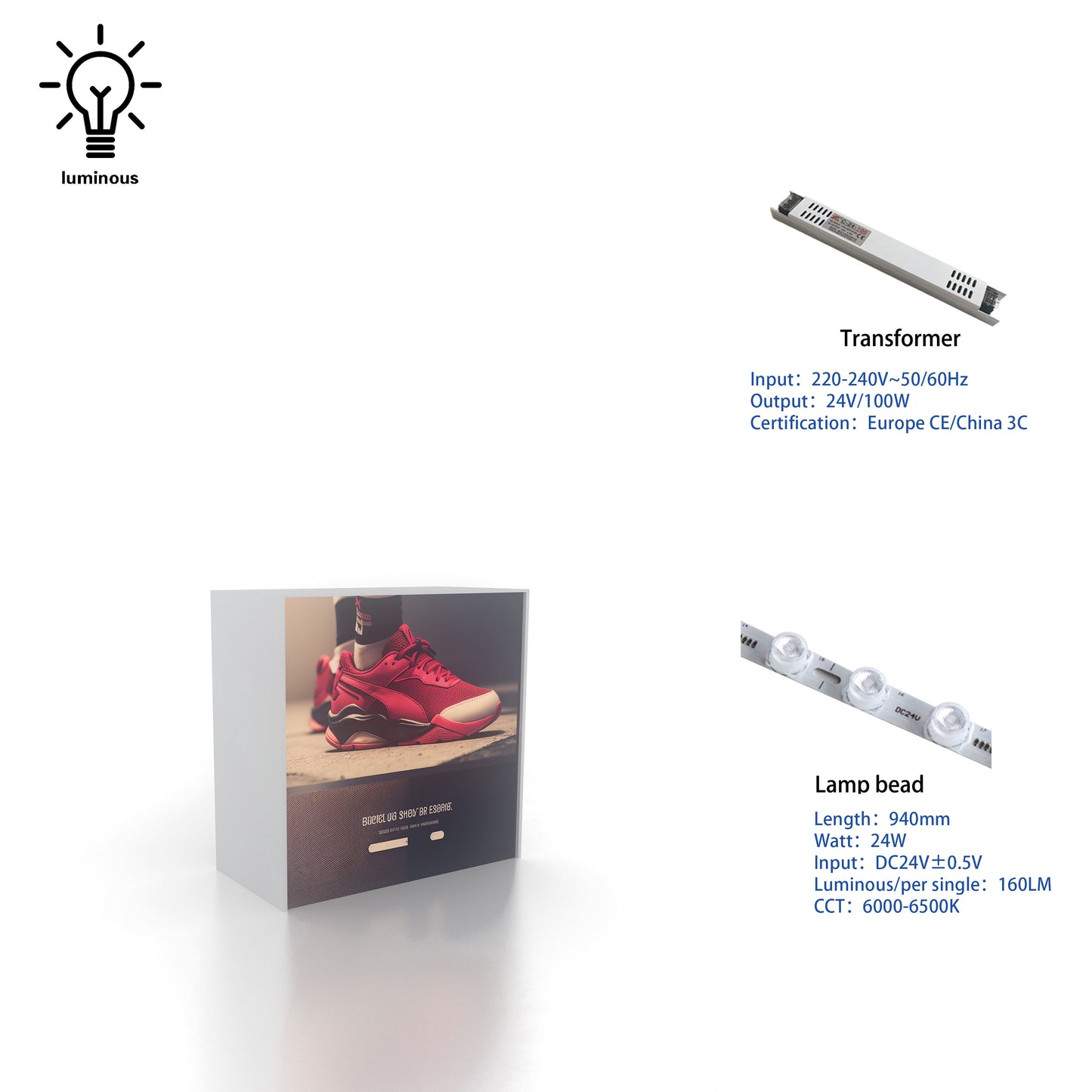 Portable Aluminum LED Reception Desk – Style 62 | ASM Exhibits – View 3