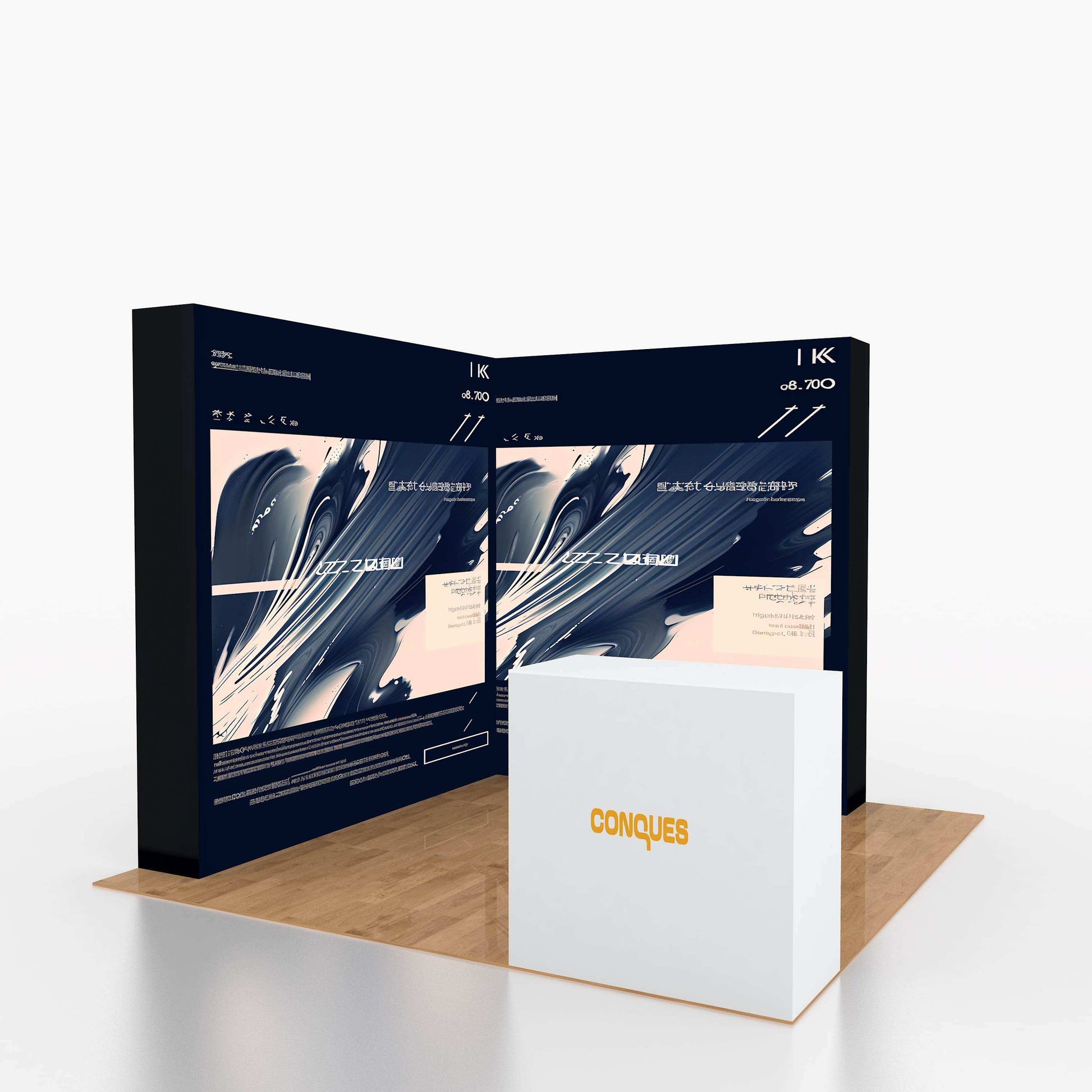 SEG Tension Fabric Pop-Up Banner Stand with LED Lights – Tool-Free Setup – View 2