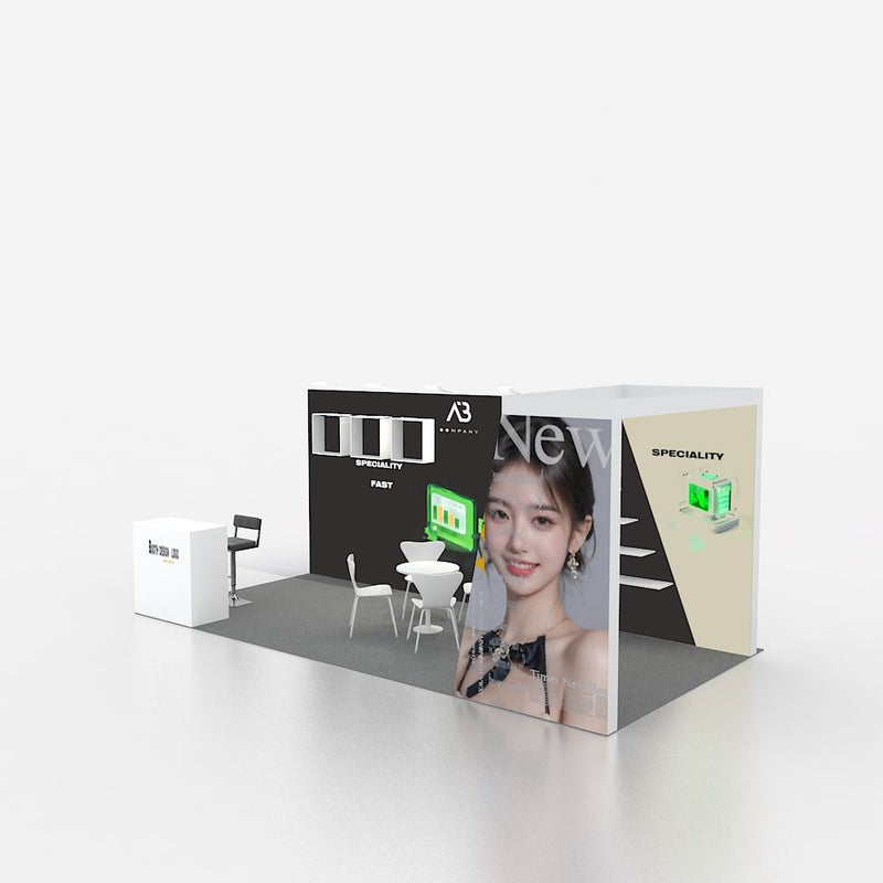 10x10ft (3x3m) Exhibition Booth – Style 078 | ASM Exhibits | Custom Trade Show Display | ASM Exhibits