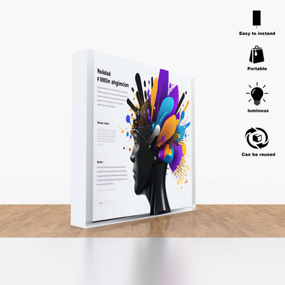 Straight SEG Fabric Light Box Pop-Up Display Wall – Back-Lit Banner Stand – View 3