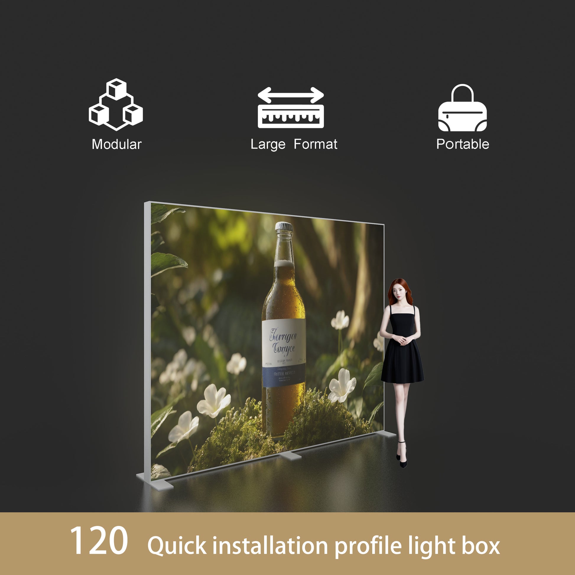 SEG 120mm LED Light Box – Trade Show Backdrop Display – Style 152 – View 3