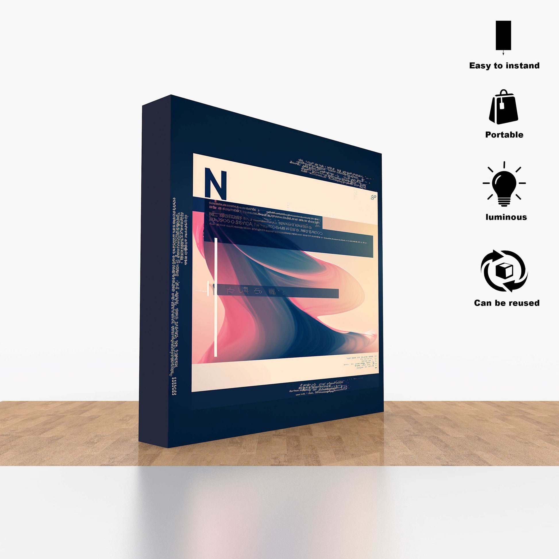 SEG Light Box Pop-Up Display Rack – Portable Trade Show Fabric Background Wall – View 4