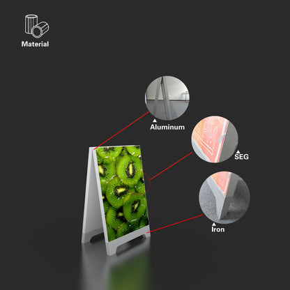 SEG LED Poster Floor Stand – Aluminum Frame Advertising Display – Style 001 – View 3