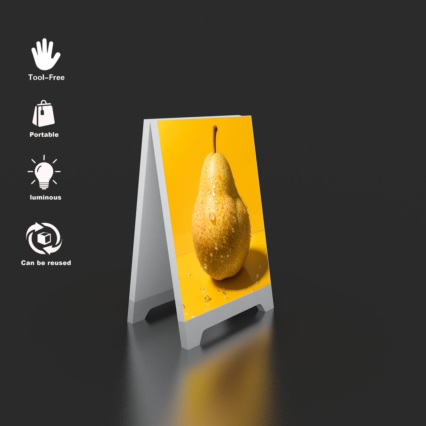 SEG LED Poster Floor Stand – Aluminum Frame Advertising Display – Style 002 – View 3